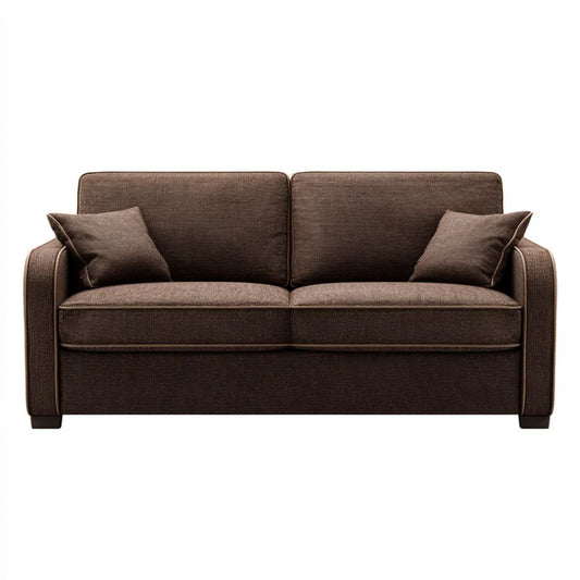 Dwuosobowa sofa brązowa z tapicerką poliestrową 150 x 85 x 88 cm