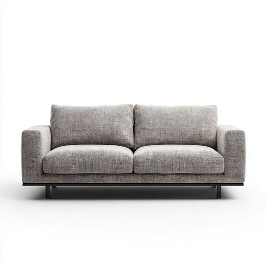 Dwuosobowa sofa z tkaniny szara/czarna 180 × 85 × 82 cm