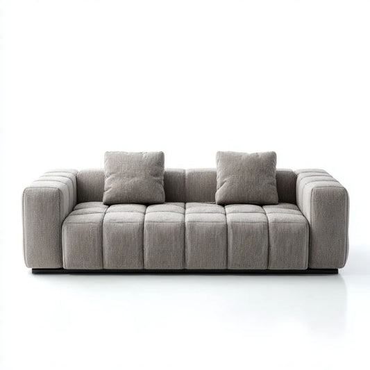 Trzyosobowa sofa beżowa z tapicerką sztruksową 230 x 100 x 75 cm